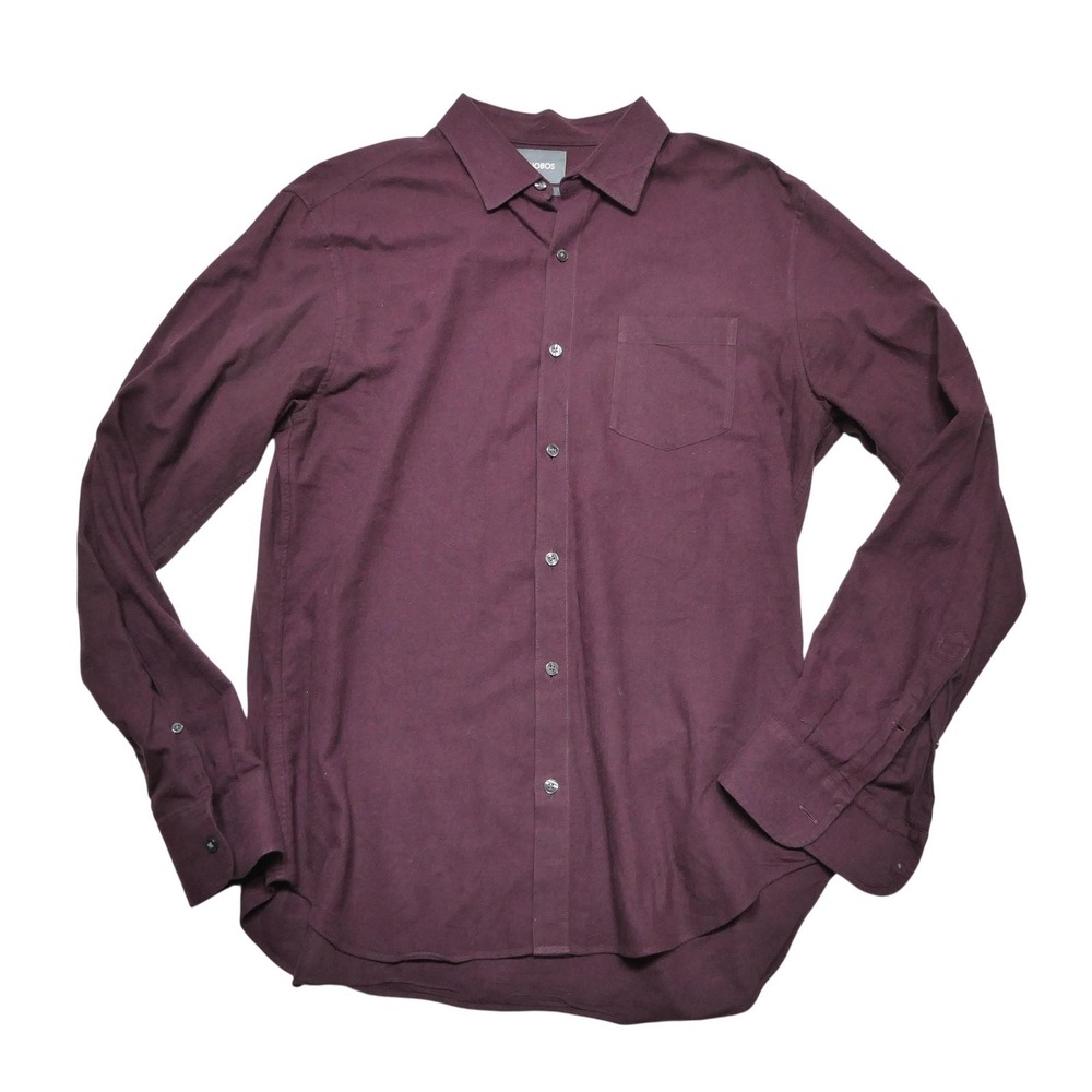 Bonobos Shirt Mens Large Purple Solid Long Sleeve Button Up Slim Fit Casual - Picture 1 of 8